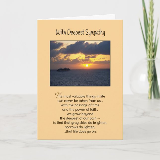 Die wertvollsten Dinge...Beileid Karte (Vorderseite)