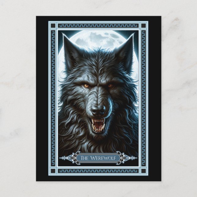 Die Werwolf-Tarot-Karte Postkarte (Vorderseite)