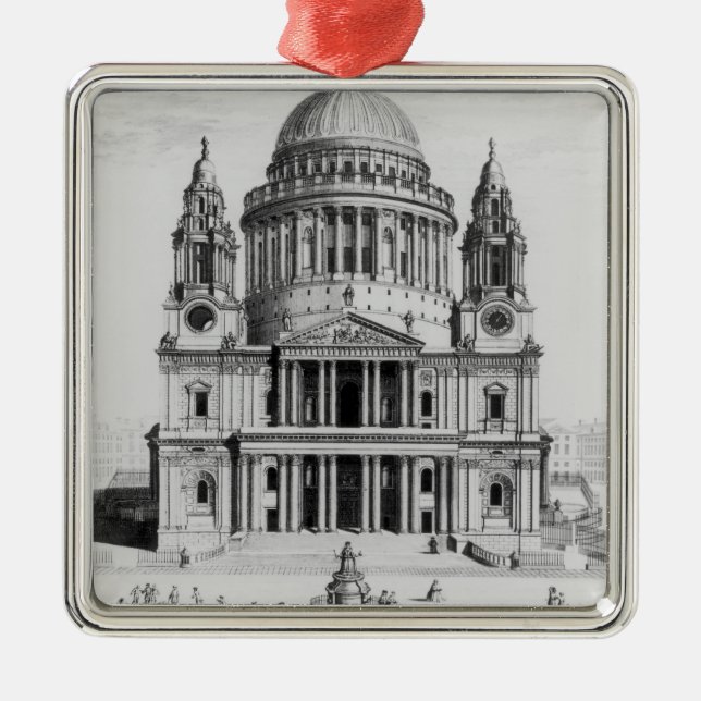 Die Westaussicht von St Paul Kathedrale Silbernes Ornament (Vorne)