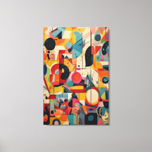 Die Whimsical Mid-Century-Abstrakt-Formen-Leinwand Leinwanddruck
