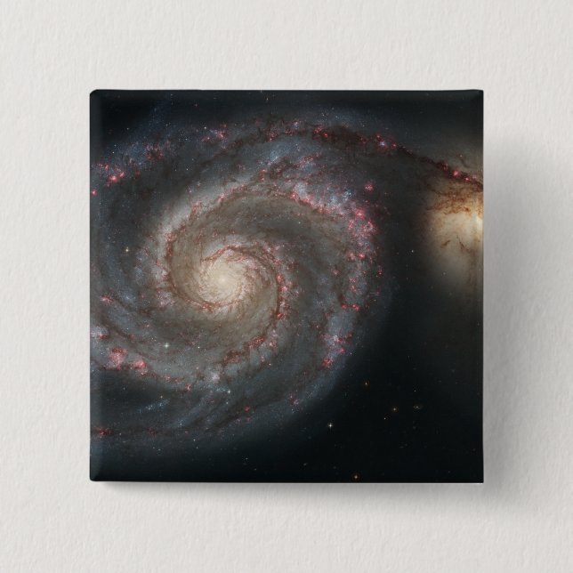 Die Whirlpool-Galaxie (M51) und die Begleitgalaxie Button (Vorderseite)