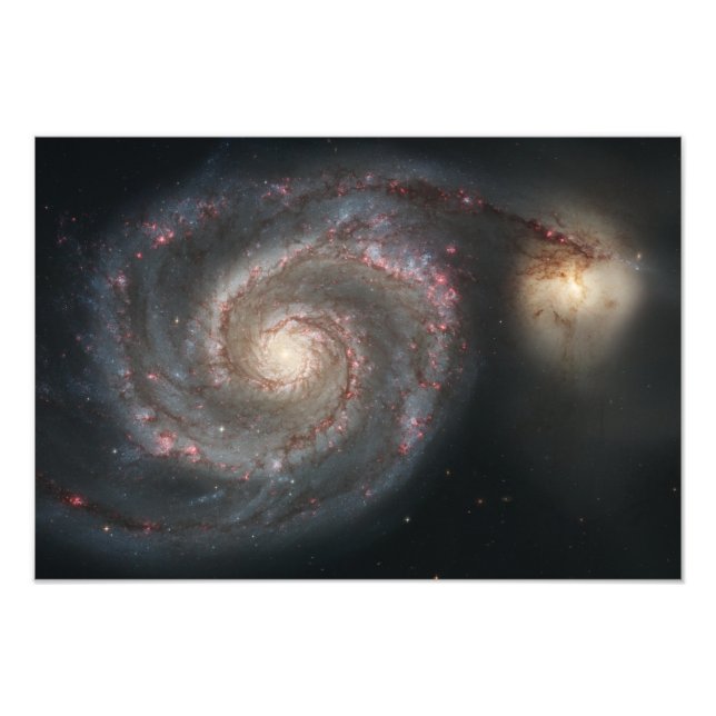 Die Whirlpool-Galaxie (M51) und die Begleitgalaxie Fotodruck (Vorne)