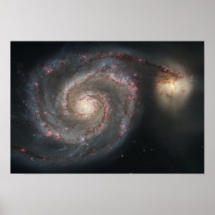 Die Whirlpool-Galaxie (M51) und die Begleitgalaxie Poster