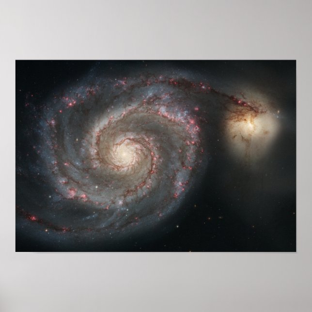 Die Whirlpool-Galaxie (M51) und die Begleitgalaxie Poster (Vorne)