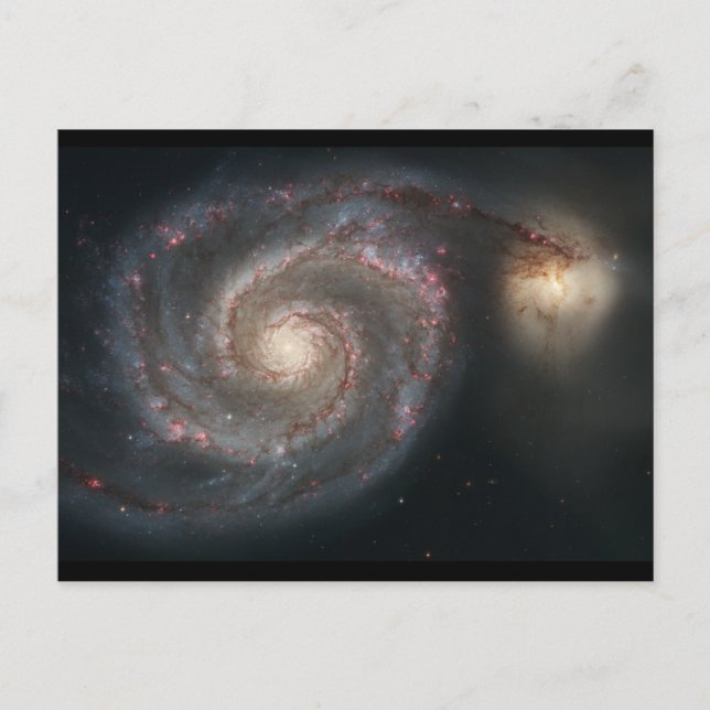 Die Whirlpool-Galaxie (M51) und die Begleitgalaxie Postkarte (Vorderseite)