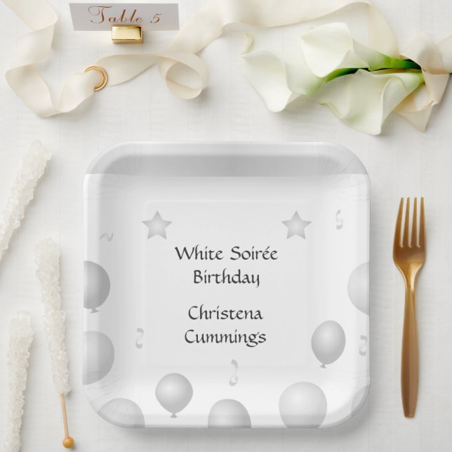 Die White Soirée Geburtstagsfeier Pappteller (Hochzeit)
