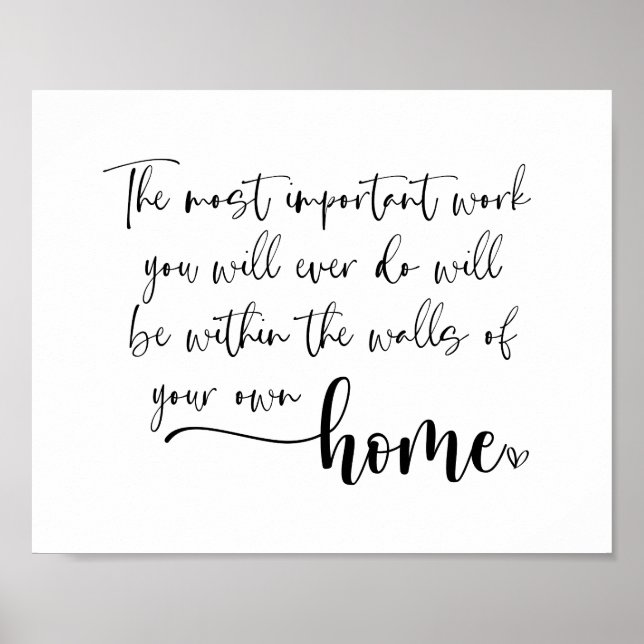 Die wichtigste Arbeit inspirierend Poster (Vorne)