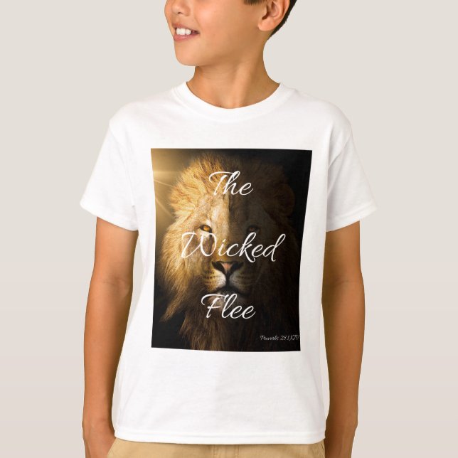 Die Wicked Flee Sprichwörter 28:1 KJV Boys T-Shirt (Vorderseite)