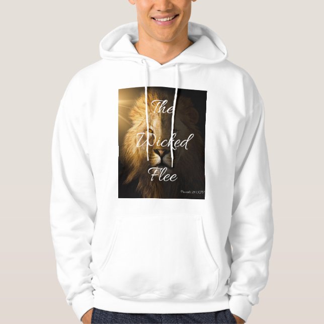 Die Wicked Flee Sprichwörter 28:1 KJV Men's Hoodie (Vorderseite)