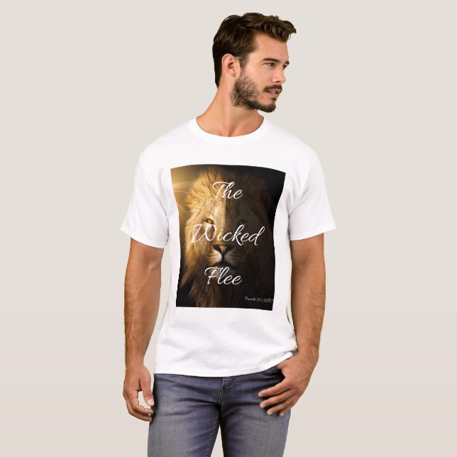 Die Wicked Flee Sprichwörter 28:1 KJV Unisex T-Shirt (Vorne ganz)