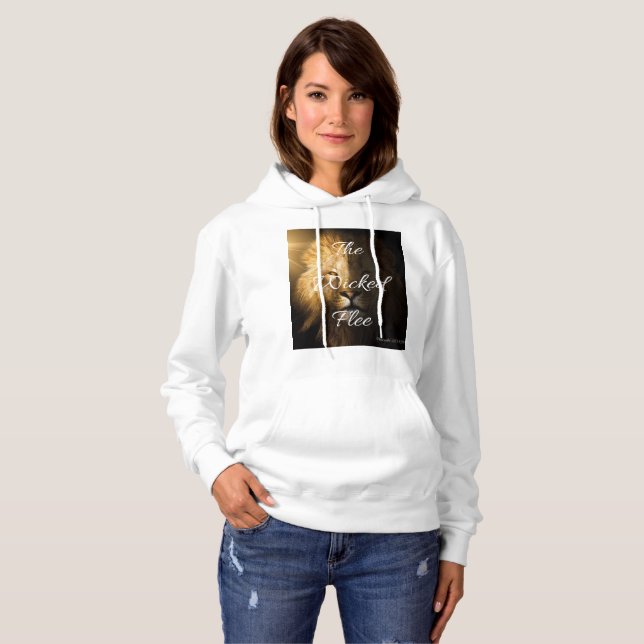 Die Wicked Flee Sprichwörter 28:1 KJV Women's Hoodie (Vorne ganz)