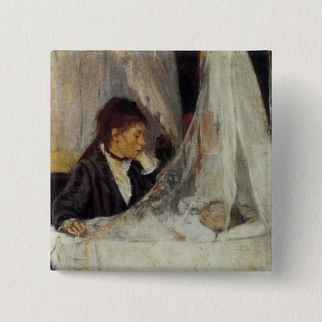 Die Wiege von Berthe Morisot Button (Vorderseite)