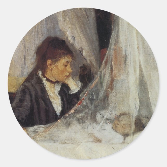 Die Wiege von Berthe Morisot Runder Aufkleber (Vorderseite)