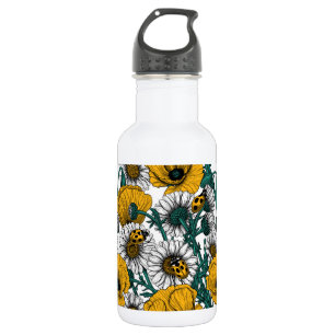 Die Wiese in Gelb Edelstahlflasche