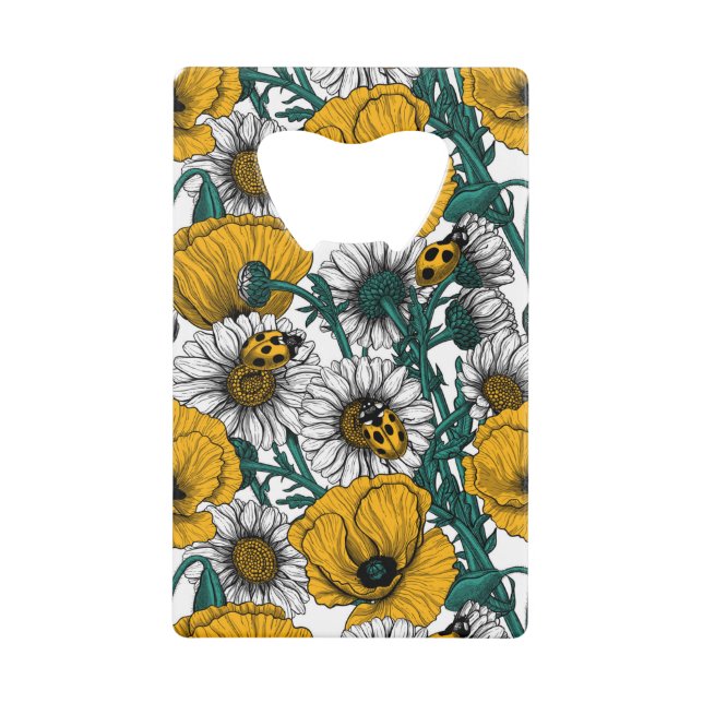 Die Wiese in Gelb Geldbeutel Flaschenöffner (Vorderseite)