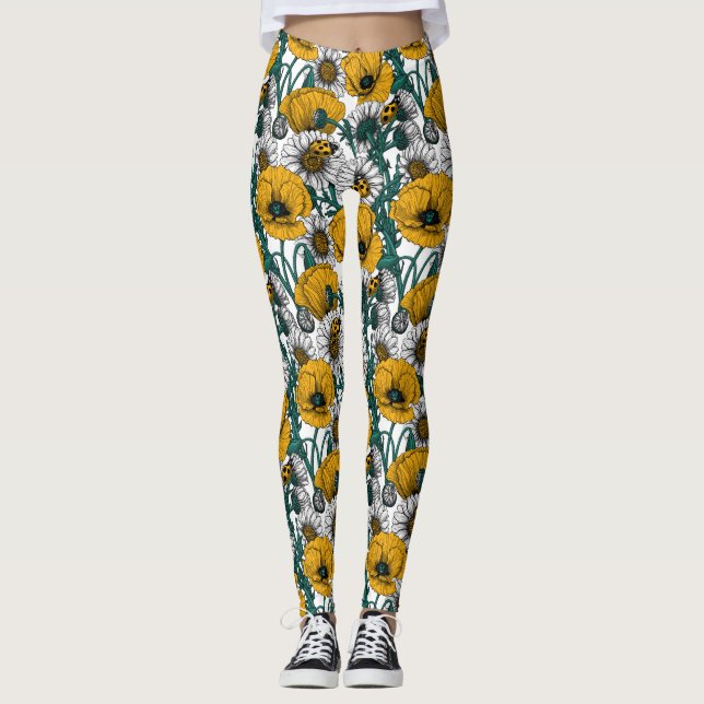 Die Wiese in Gelb Leggings (Vorderseite)