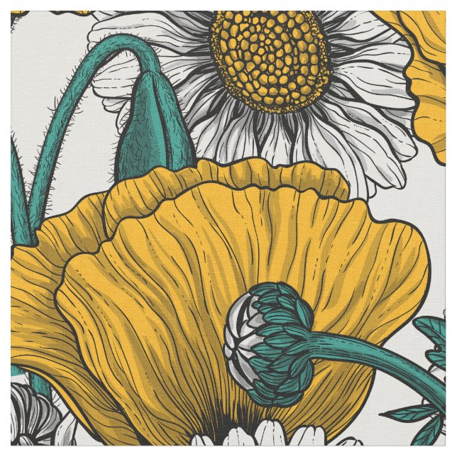 Die Wiese in Gelb Stoff (Nahaufnahme)