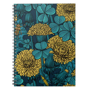 Die Wiese in Gelb und Blau Notizblock