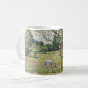 Die Wiese mit grauem Pferd, Eragny, Ölmalerei Kaffeetasse
