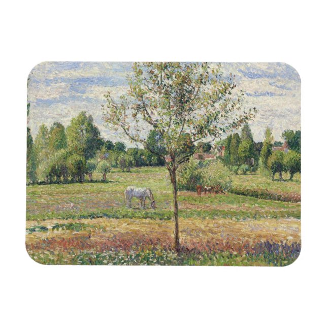 Die Wiese mit grauem Pferd, Eragny, Ölmalerei Magnet (Horizontal)