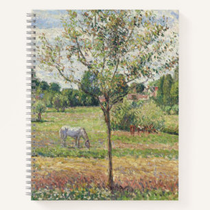 Die Wiese mit grauem Pferd, Eragny, Ölmalerei Notizbuch
