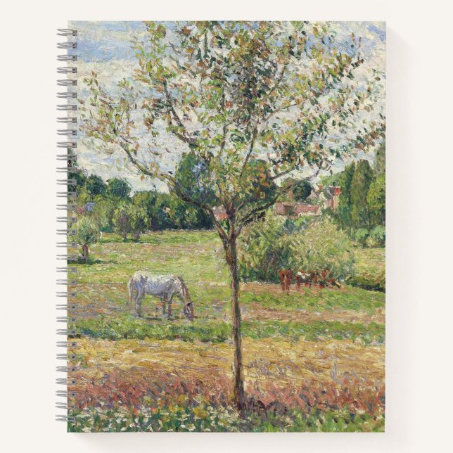 Die Wiese mit grauem Pferd, Eragny, Ölmalerei Notizbuch (Vorderseite)