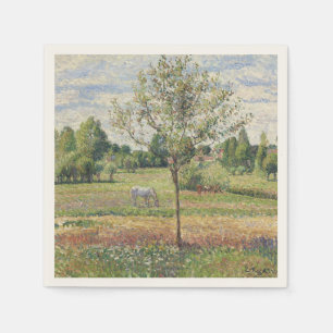 Die Wiese mit grauem Pferd, Eragny, Ölmalerei Serviette