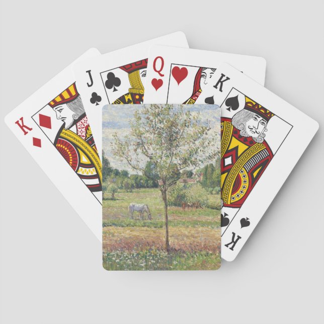 Die Wiese mit grauem Pferd, Eragny, Ölmalerei Spielkarten (Rückseite)