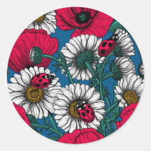 Die Wiese Runder Aufkleber