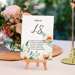 Die Wildblumen grün und orange Tischnummer<br><div class="desc">Diese rustikalen Hochzeitsszenarien,  die sich mit unserer "Summer Wildblumen Wedding"-Kollektion abstimmen,  sind perfekt für jeden einfachen und eleganten Empfang. Diese Sitzkarten zeichnen sich durch eine grüne und orangefarbene Aquarellbilder von sommerlichen Wildblumen aus und können durch die Bearbeitung der Vorlagenfelder leicht mit den Namen Ihrer Gäste angepasst werden.</div>