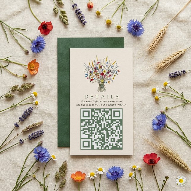 Die Wildblumen-Wiese-Hochzeitssuite - QR-Code Begleitkarte (Von Creator hochgeladen)