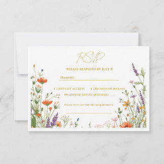 Die Wildblumenwiese Florale Hochzeits-RSVP RSVP Karte