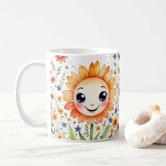 Die wilde Blume Kaffeetasse (Mit Donut)