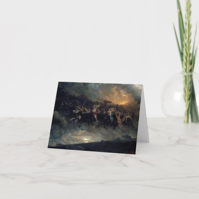 Die wilde Jagd auf Odin, 1872 von Peter Nicolai Ar Dankeskarte (Vorderseite)