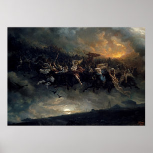 Die wilde Jagd auf Odin, 1872 von Peter Nicolai Ar Poster