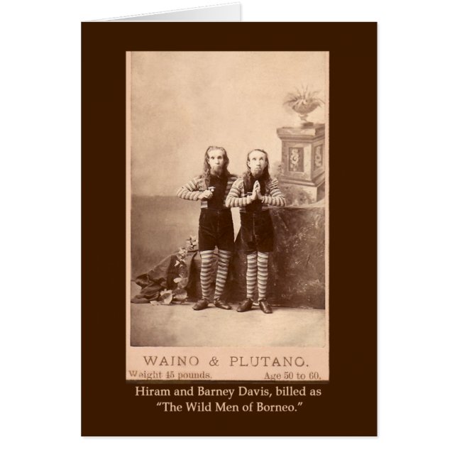 Die wilden Männer von Borneo auf Karten, Postkarte (Vorne)
