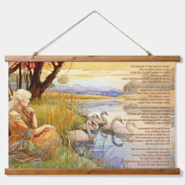 Die wilden Schwäne von Coole Gedicht und Kunstwerk Wandteppich Mit Holzrahmen