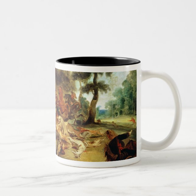 Die wilder Eber-Jagd Zweifarbige Tasse (Rechts)
