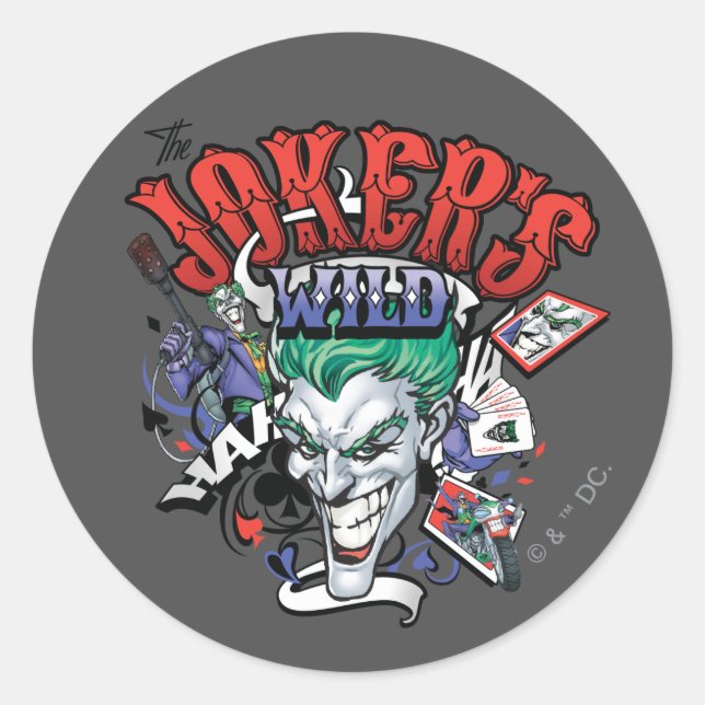 Die Wildnis des Jokers Runder Aufkleber (Vorderseite)