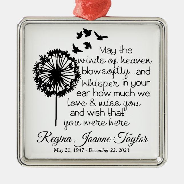 Die Winde des Paradiesornaments Ornament Aus Metall (Vorne)