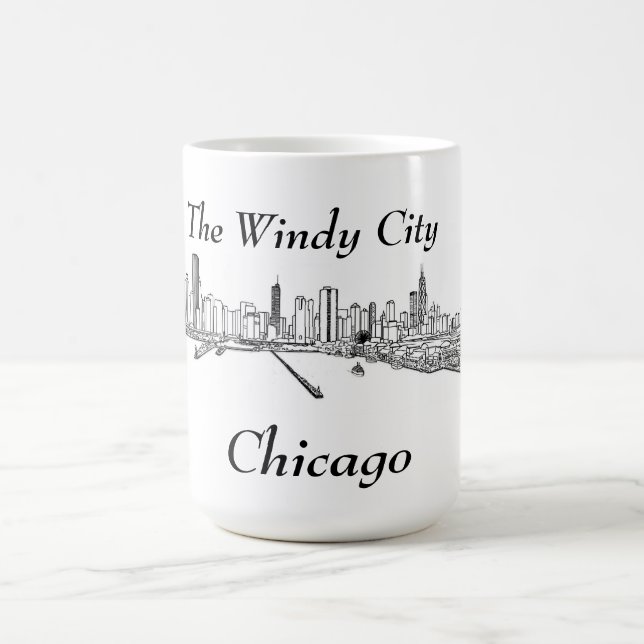 Die windige Stadt Chicago Kaffeetasse (Mittel)