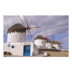 Die Windmühlen von Mykonos auf den griechischen I Fotodruck