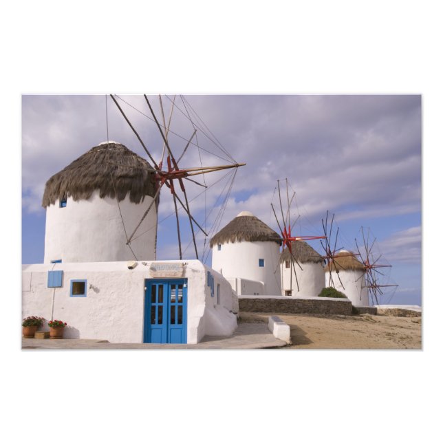 Die Windmühlen von Mykonos auf den griechischen In Fotodruck (Vorne)