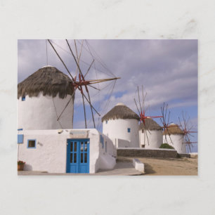Die Windmühlen von Mykonos auf den griechischen In Postkarte