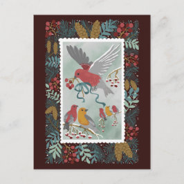 Die Winter Earth Song Crimson Red Postcard Postkarte