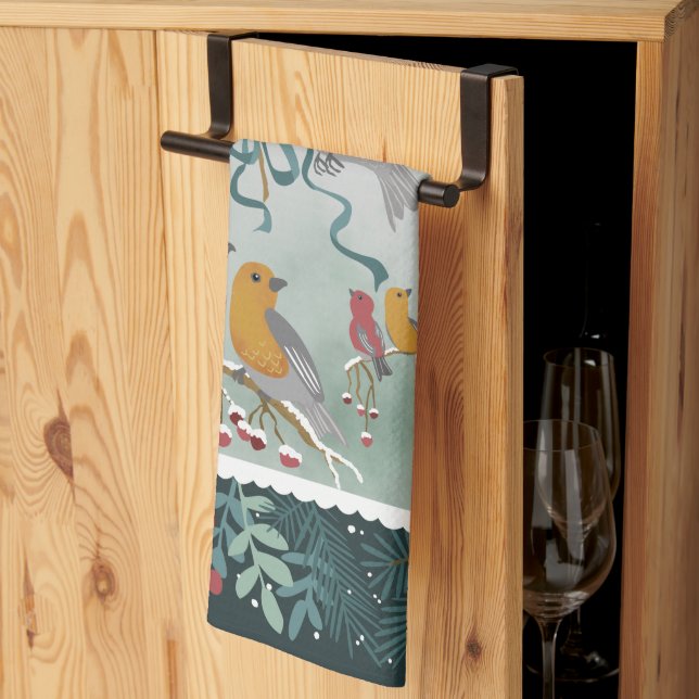 Die Winter Earth Song Green Kitchen Handtücher (Drittel gefaltet)