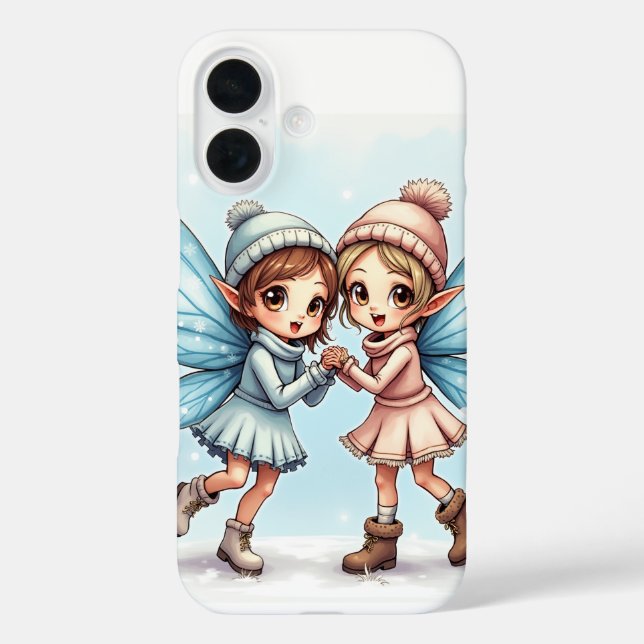 Die Winterfee eines Paares iPhone 16 Hüllen (Rückseite)