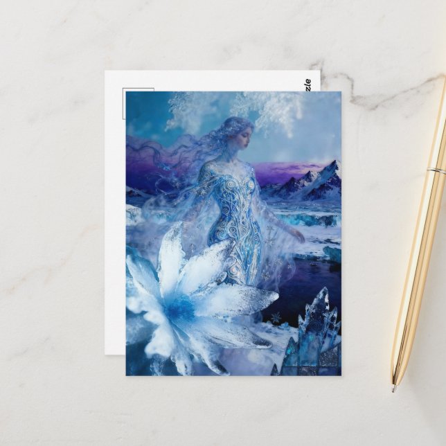 Die Wintergöttin Postkarte (Vorderseite/Rückseite Beispiel)