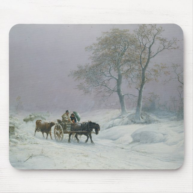 Die winterliche zu vermarkten Straße Mousepad (Vorne)