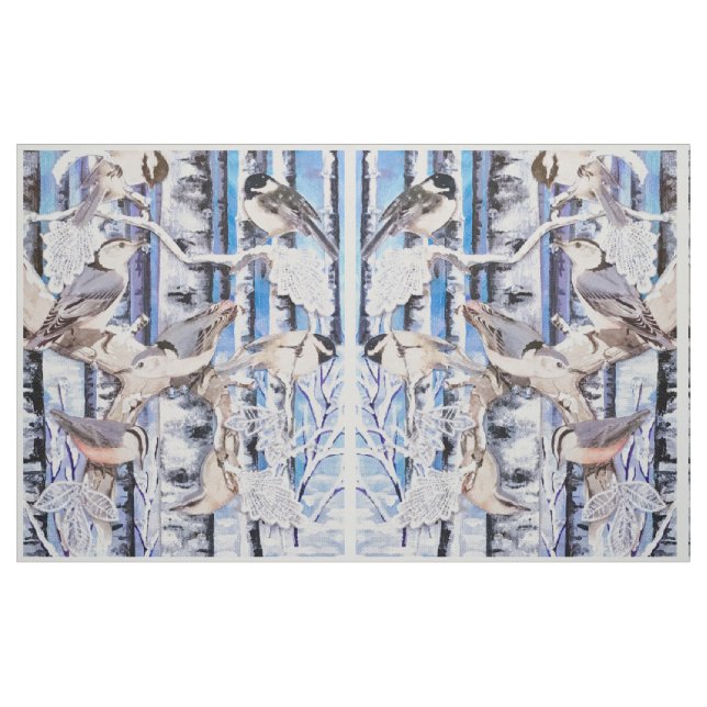 Die Wintervögel Stoff (Fat Quarter (45,7 x 55,9 cm))